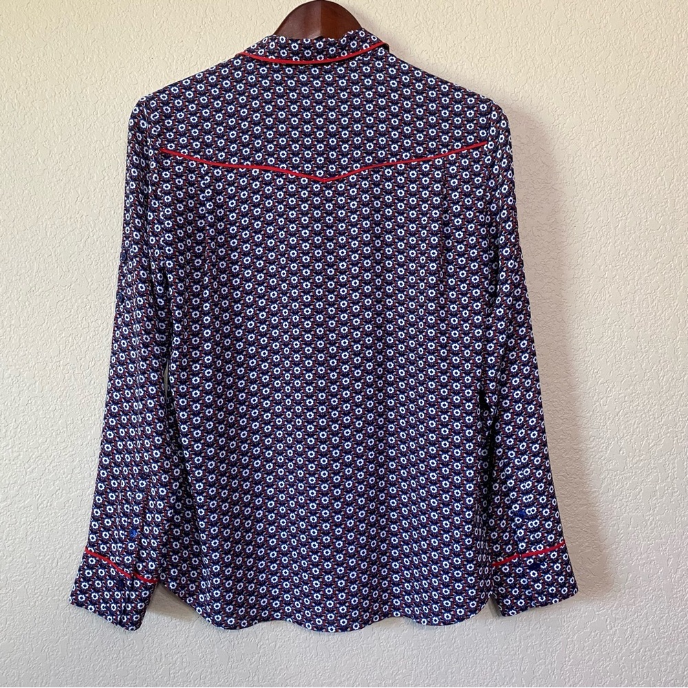 Express Flower Pattern Western Style Button Down … - image 8